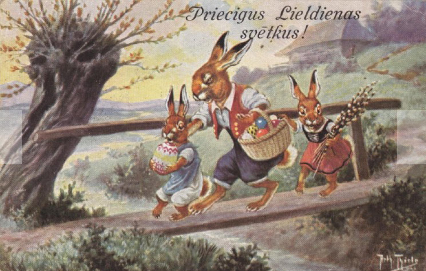 Lieldienu apsveikums no 20. gadsimta 20. gadiem. Vēsturnieka Andra Tomašūna arhīvs