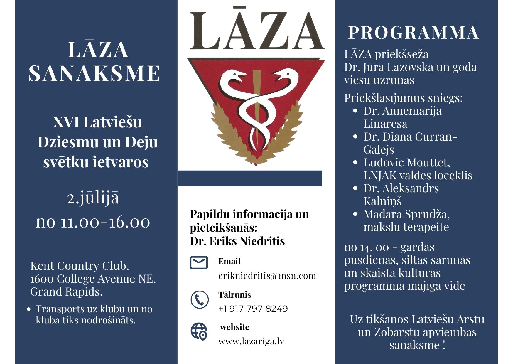 LĀZA sanāksme Grand Rapidos 2.jūl.2026